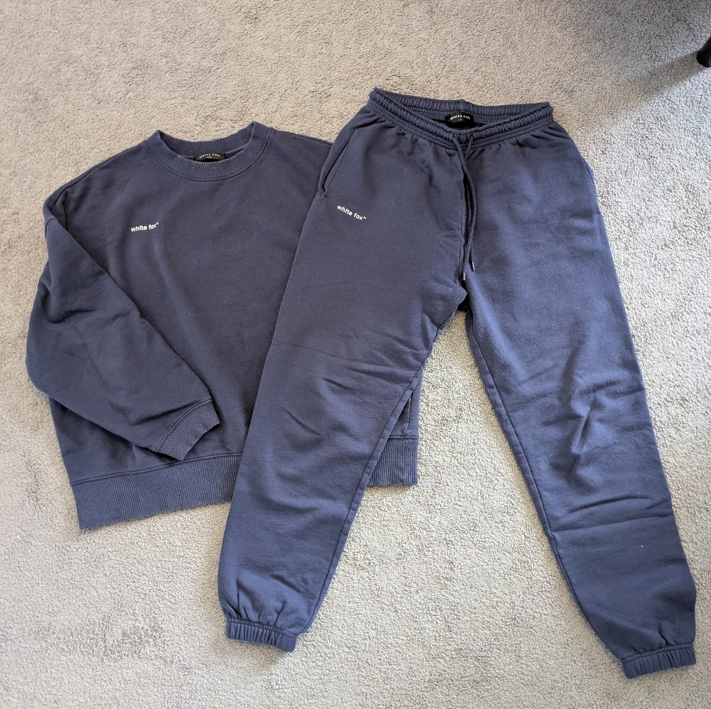 White Fox Navy Sweat Set
